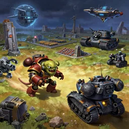 a StarCraft 2 zergling attacking a Terran marine,  zergling attacking a Terran marine, creep, overlord, command center, planetary fortress, action shot, supply depots, engineering bay, barracks, factory, siege tanks, starport, studio Ghibli, Pixar and Disney animation, sharp, Rendered in Unreal Engine 5, anime key art by Greg Rutkowski, Bloom, dramatic lighting