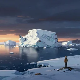 Landscape of Antarctica, ambient lighting, 4k, anime key visual, lois van baarle, ilya kuvshinov, rossdraws, artstation