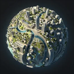 spherical terraformation ecological city petros afshar liam brazier artstation