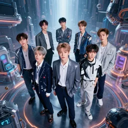 lee sooman creating a new boyband that is not a part of neo culture technology, highly detailed, high - res, dreamscape, imagination, originality