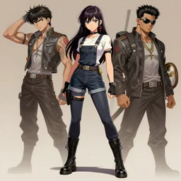 full body pose, hd, manga anime portrait of a fairy girl in combat boots and overalls, in the style of frank miller, jim lee, detailed trending award winning on flickr artstation,