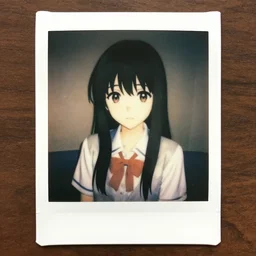 Polaroid photograph of anime girl