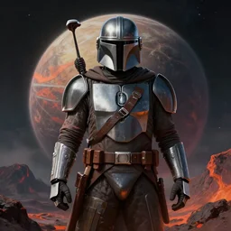 a volcanic planet concept art by Doug Chiang, cinematic, realistic painting, high definition, very detailed, extremely high detail, photo realistic, concept art, the Mandalorian concept art style