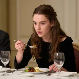 a highly detailed photo of ) young beautiful queen margherita of italy )!!!!, sitting at a ( long table )!!! eating a pizza margherita together with a ( young and beautiful sophia loren )!!!!, right angled view, smooth lighting, masterpiece, timeless, genious composition