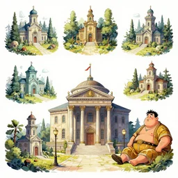 photo cartoon bd illustration comic manga painting of courthouse environement : 5 fantasy environement, digital painting : 1 fat brush concept sketch artist bd enki bilal : 1 0