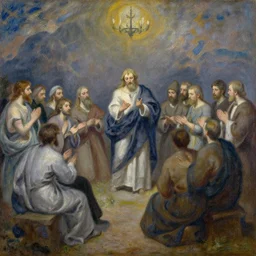 oil painting of the sermon on the mount by monet