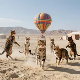 group of cats dancing at burning man festival