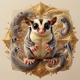 sugar glider creature : : by michal karcz, daniel merriam, victo ngai and guillermo del toro : : ornate, dynamic, particulate, intricate, elegant, highly detailed, centered, artstation, smooth, sharp focus, octane render, 3 d