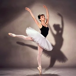 audrey hepburn ballerina arabesque pose