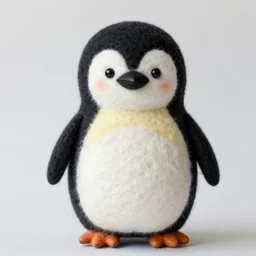 a huge needle felted penguin, needle felting art.
