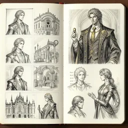 sketchbook pages storyboard, magnificent, medium shot, details, sharp focus, elegant, highly detailed, illustration, by jordan grimmer and greg rutkowski, intricate, beautiful, trending artstation, pixiv, digital art