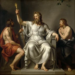 zeus sits in judgement over all of mankind, painting by gaston bussiere, craig mullins, j. c. leyendecker