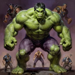 spawn, incredible hulk, digital painting masterpiece by frank frazetta and kim jung gi and mœbius and mike mignola, 4 k wallpaper, highly detailed, intricate brush strokes