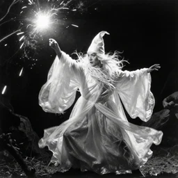 A wizard casting spells, frantic, chaotic, ethereal, b&w, 35mm film!!!!!!!!, are-bure-boke!!!!!!!!, by Daido Moriyama!!!!!!