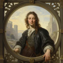 character concept portrait, circular gate to another world, digital painting, detailed, highly detailed, smooth, sharp focus, illustration by hubert robert