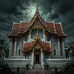 Thailand, bangkok in the style of Junji Ito. horror. surreal. digital art. trending on artstation. HD. 8K. highly detailed. good lighting. beautiful. epic. masterpiece.