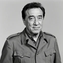 Danny DeVito as an soldier during WW2, grainy monochrome photo