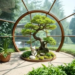 bonsai garden inside of a dome
