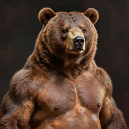 portrait of a alien wrestler bear by Tom bunk