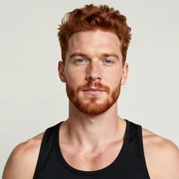 8 k insanely detailed high quality selfie photo of a ginger handsome gym bro making a kissy face at himself in the gym mirror, beautiful sexy handsome symmetrical face