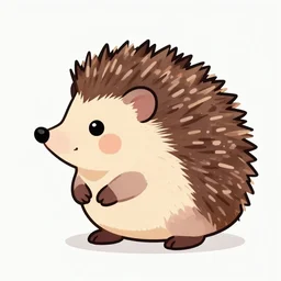 cute adorable hedgehog sideview vector art