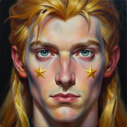 intricate five star merlin facial portrait by casey weldon, oil on canvas, hdr, high detail, photo realistic, hyperrealism, matte finish, high contrast, 3 d depth, centered, masterpiece, vivid and vibrant colors, enhanced light effect, enhanced eye detail, artstationhd