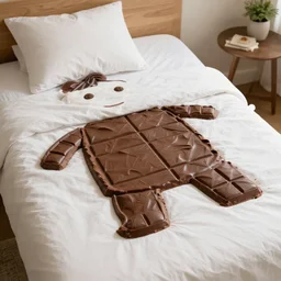 a bed made of chocolate
