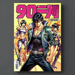 professionally drawn 9 0 s seinen cyberpunk horror action manga comic cover, full color, beautiful coherent professional, drawn by ilya kuvshinov, ilya kuvshinov, and hiromu arakawa. japanese script on the cover