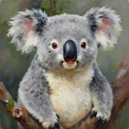 highly detailed painting of a humanoid koala half man panda creature by william turner, by greg rutkowski, by william constable, thick brush strokes and visible paint layers, 4 k resolution