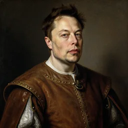 portrait of Elon musk wearing medieval cloths by George Stubbs, renaissance painting, oild painting, old master