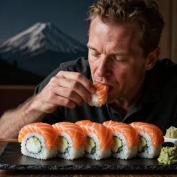 jeffrey dahmer eating salmon sushi rolls