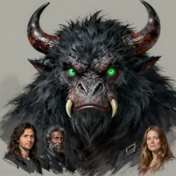 goblinnose bugbear, art by artgerm and greg rutkowski and magali villeneuve, greeneyes, blackfur, d & d, fantasy, portrait, highly detailed, digital painting, trending on artstation, concept art, sharp focus, illustration