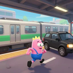 subway surfers with jesse pinkman running and black suvs instead of trains mobile game screenshot