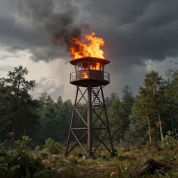 a firewatch tower in the middle of red alert forest is hellfire storm