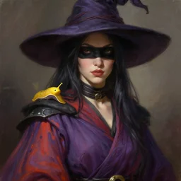 character concept portrait, blind witch with a pet yellow slug on her shoulder, digital painting, detailed, highly detailed, vivid colored robes, smooth, sharp focus, illustration by ruan jia and mandy jurgens and william - adolphe bouguereau, artgerm