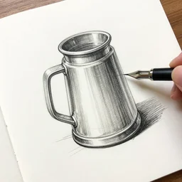 crafts material, pen's sketch