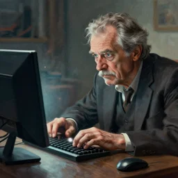 An older Computer , artwork by Sergey Kolesov, detailed, dynamic, cinematic composition