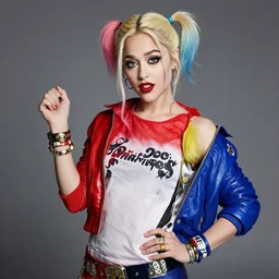 ariana grande modeling as harley quinn, professional photograph