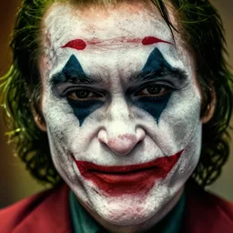 willem dafoe as the joker, movie poster, superrealism, quality, post - production, image depth, focus, fine details, skin pores, makeup, 8 k