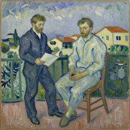 John Hamm painted thick impasto, in different post impressionist and cubist styles