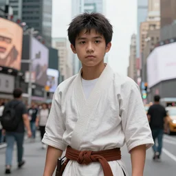 a young mace windu on the streets of times square in new york city