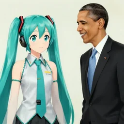Hatsune Miku meeting Obama