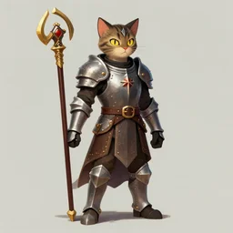 cat knight, dnd digital art by Greg Rutkowski