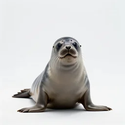 tiny seal, professional studio photo, full body, isolated on a pure white background, centered, entire subject in frame, sharp focus, soft studio lighting