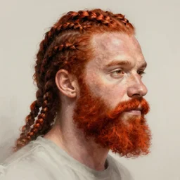 djimon hounsou, braided beard redhead, intricate, elegant, highly detailed, digital painting, artstation, concept art, smooth, sharp focus, illustration, artgerm, rutkowski, mucha