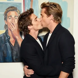 ZACHARY QUINTO KISSING CHRIS PINE + TUMBLR PAINTING