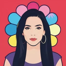 portrait of bjork in the style of takashi murakami superflat, 1 9 9 6
