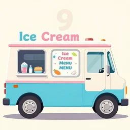 ice cream truck bright and colorful menu - n 9