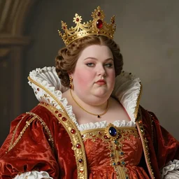 detailed portrait of a chubby queen | stefan gesell | waist up