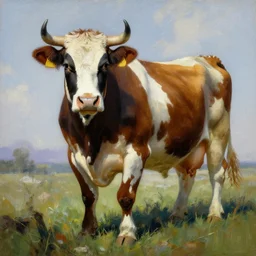 painting of a cow by frank frazetta